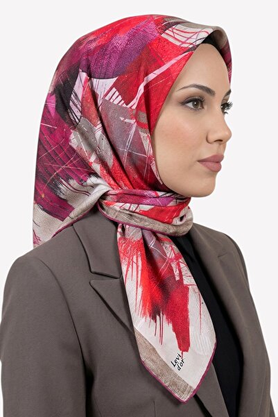 hadiora وشاح نسائي من الكريستال بنمط تجريدي باللون الفوشيا