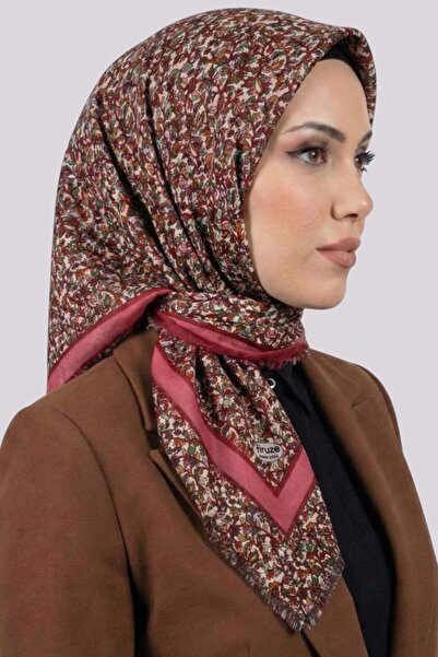 hadiora Floral Patterned Framed Flamingo Scarf 6511