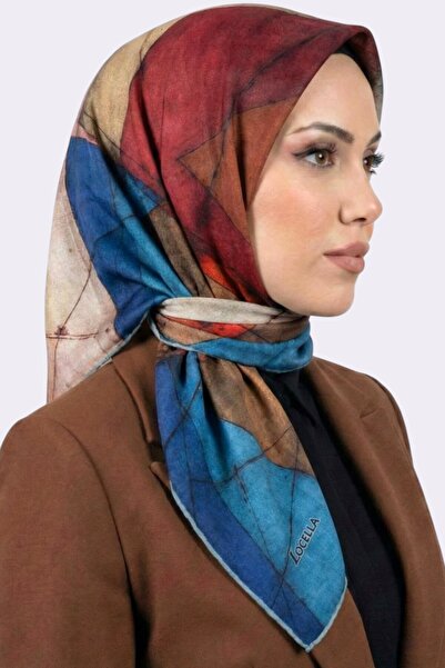 hadiora Women's Multicolor Geometric Patterned Organic Cotton Soft Scarf