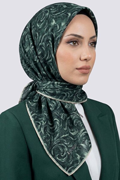 hadiora Women's Green Marbling Patterned Organic Cotton Soft Scarf