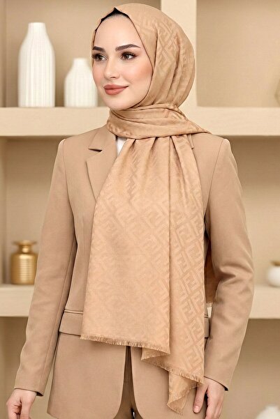 hadiora Women's Mink F Patterned Jacquard Cotton Shawl