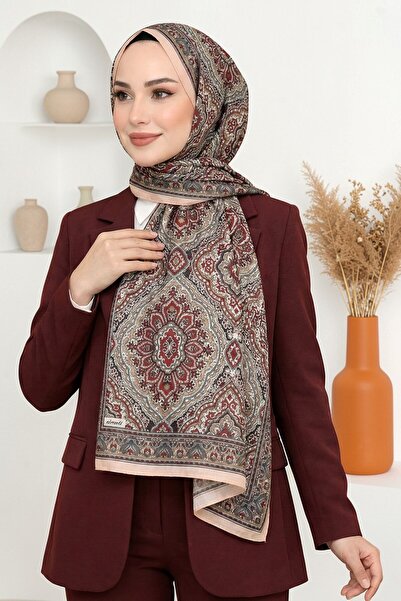 hadiora Women's Red Mandala Patterned Organic Cotton Soft Shawl