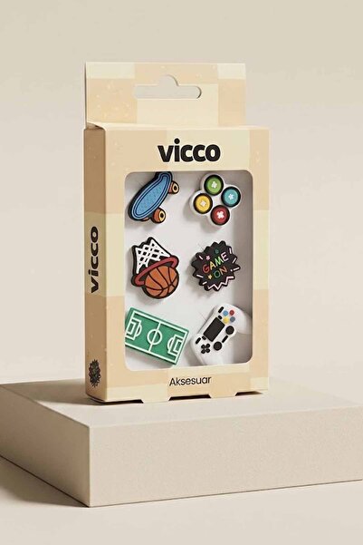 Vicco 6 Parça Karışık Desenli Jibbitz Aksesuar Paketi