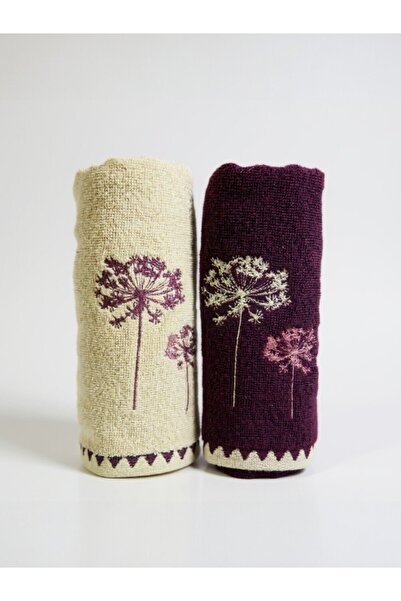 Özdilek Erba Seca 2-Piece Embroidered Boxed Towel Set – 100% Cotton, Soft and Stylish 50×90 cm