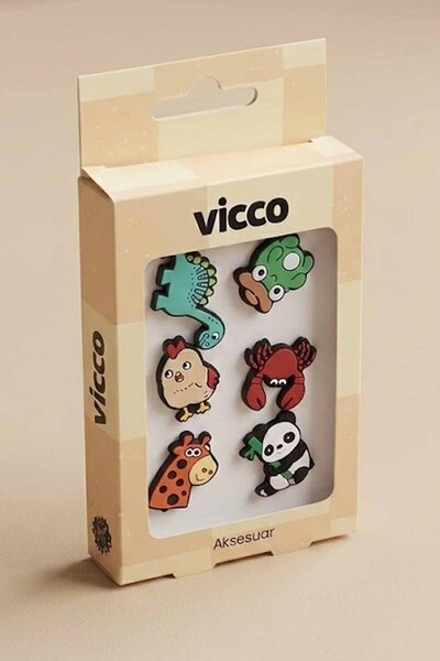 Vicco 6 Parça Karışık Desenli Jibbitz Aksesuar Paketi