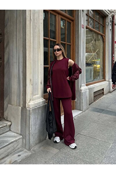 VESS MODA Σετ 3 τεμαχίων: Μπλούζα, Παντελόνι και Μπουφάν με φερμουάρ και λεπτ...