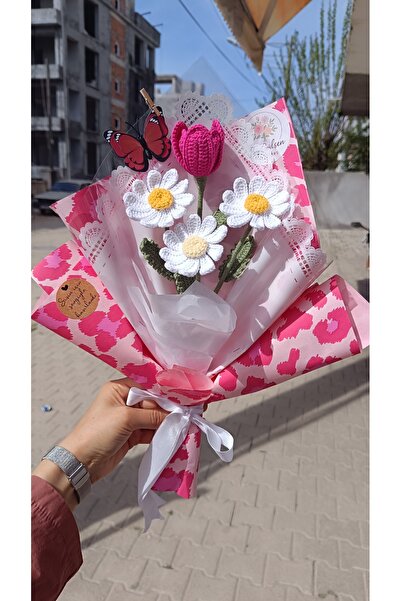 nisvera Örgü çiçek buketi
