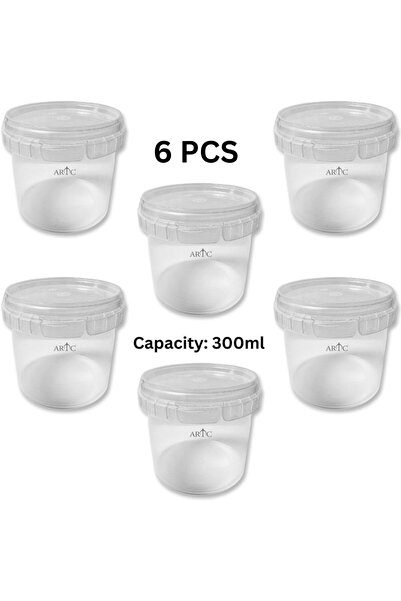 ARTC 300ml Plastic Food Storage Containers with Lids – Set of 6, Airtight, Le...