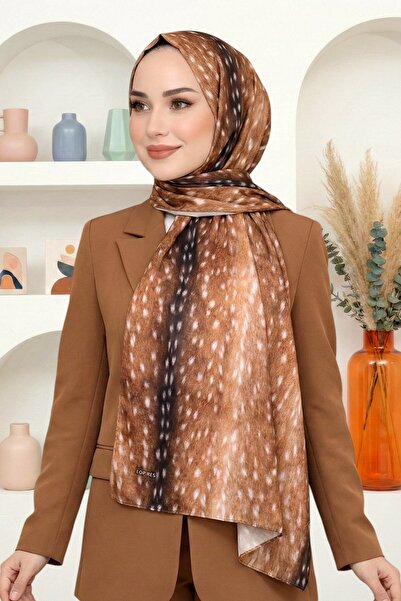 hadiora Women's Orange Gazelle Patterned Organic Cotton Soft Shawl