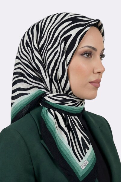 hadiora Women's Green Zebra Patterned Mio Jazz Scarf