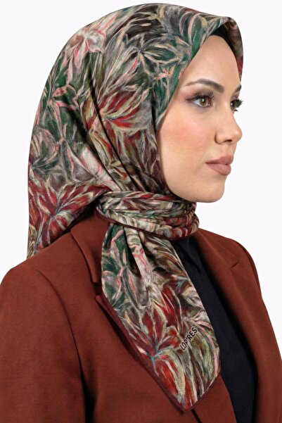 hadiora Women's Black Floral Patterned Organic Cotton Soft Scarf
