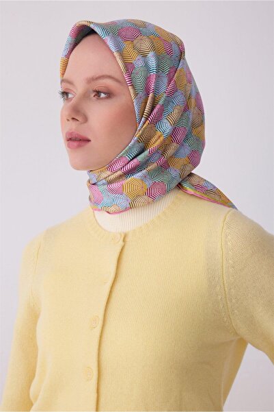 Belli Tivil Pure Silk Scarf IST 4313 - 52 Ροζ Σχέδιο Ομπρέλας