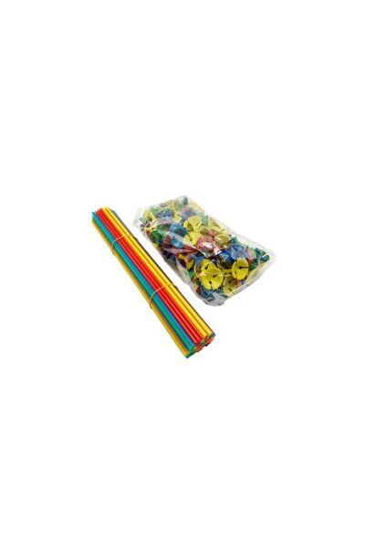 LEIBOO Σετ 100 Στικς με Ροζέτες για Μπαλόνια - Πολύχρωμα - 40 εκ.