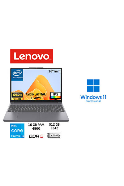 LENOVO Ideapad Slim 3 16IRH10 IntelCore I5 13420H 16GB 512GB SSD W11 PRO 16” ...