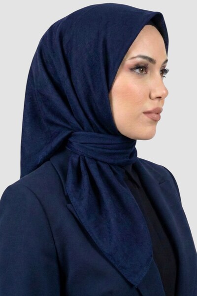 hadiora Kadın Lacivert Deluxe Bambu Crush Eşarp