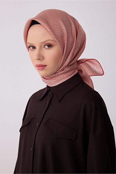 Belli Tivil Pure Silk Scarf IST 4321 - 83 Λευκό Κόκκινο Μοτίβο Λογότυπου