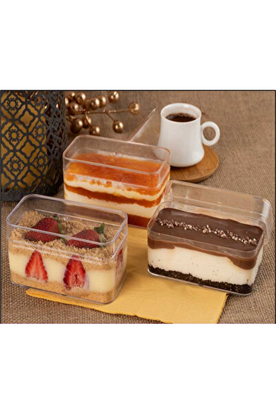 REDEX Spoonful Kase Tiramisu Cup Tatlı Salata Sunum Kabı Kristal Mika Kullan ...