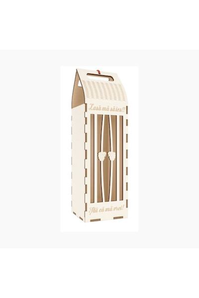OEM Gift box for wine, wooden, funny message