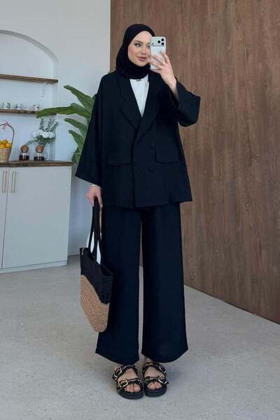 Hazamoda Σετ Στυλ Μπουφάν Μαύρο