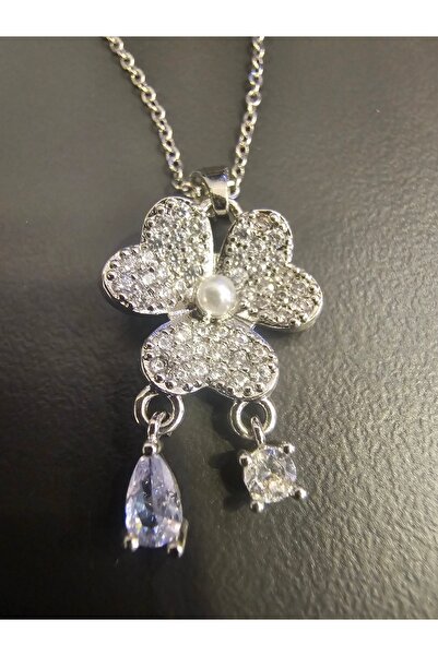 Elvinege Aksesuar Necklace - Floral Steel Necklace