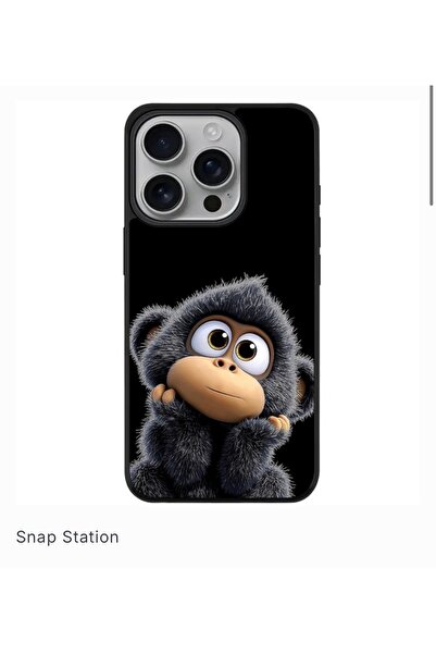 SNAPSTATIONRO Προστατευτική θήκη, MagSafe, iPhone 16 PRO MAX - Cute_Monkey_Black