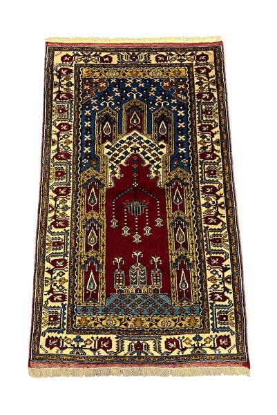 BURAK HALI El Dokuma Sıfır Özel Yahyalı Halısı Seccade 109x187 Kök Boya %100 ...