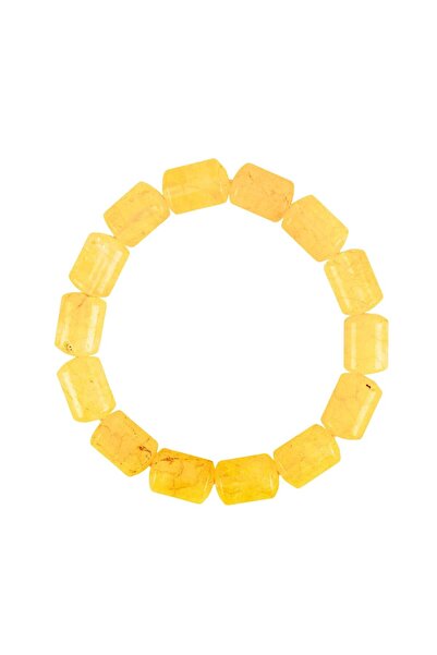 Zeynep Büyükbay Citrine Natural Stone Bracelet (10mm Pipe Cut)