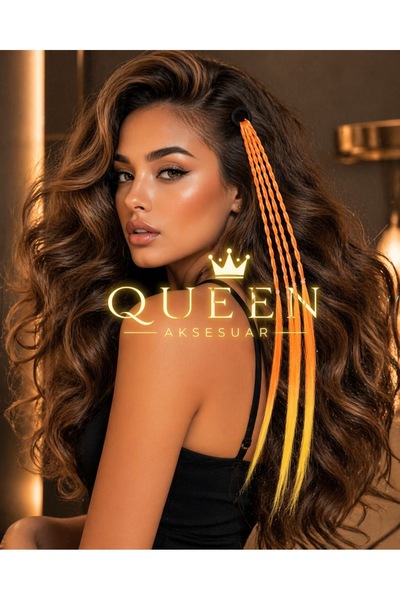 QUEEN AKSESUAR Μακρύ πλεκτό κούμπωμα με λαστιχένια πόρπη, χρωματική μεταβατικ...