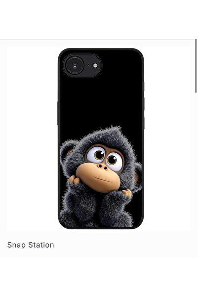 SNAPSTATIONRO Προστατευτική θήκη, MagSafe, iPhone 16E - Cute_Monkey_Black