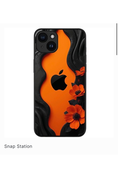 SNAPSTATIONRO Προστατευτική θήκη, MagSafe, iPhone 14 - Apple_Flowers_Orange
