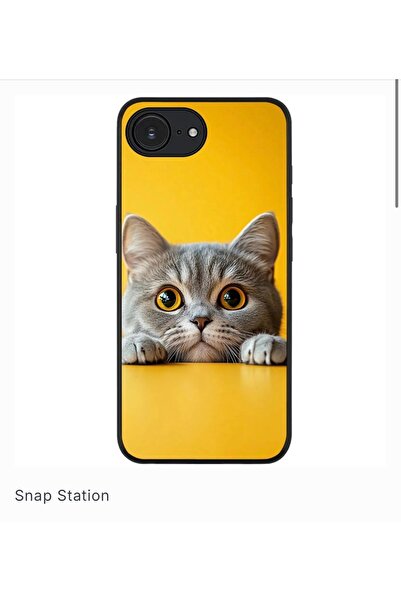 SNAPSTATIONRO Προστατευτική θήκη, MagSafe, iPhone 16E - Κίτρινη Γάτα