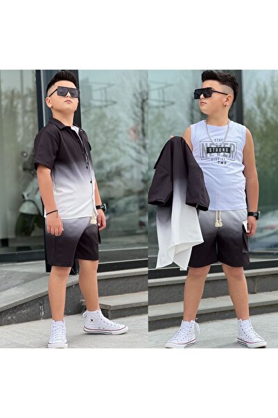 zavera for kids Set de 3 piese pentru băieți, cămașă, pantaloni scurți și bod...