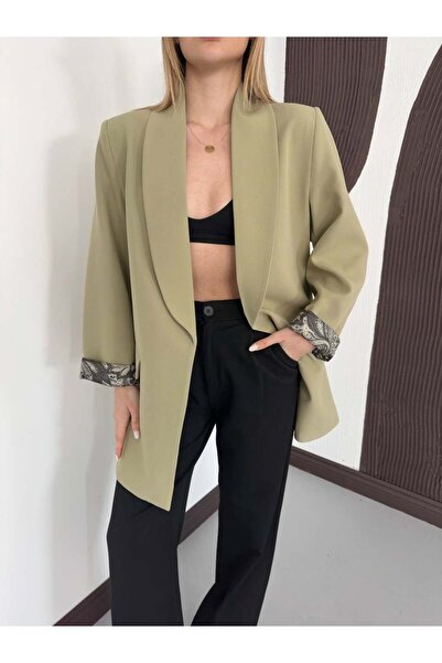 VESS MODA Patterned lined shawl collar blazer jacket