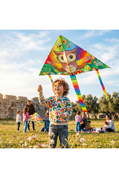Cici Oyuncak Sevimli Baykuş Delta Uçurtma Kız Erkek Çocuk Piknik Okul Etkinli...