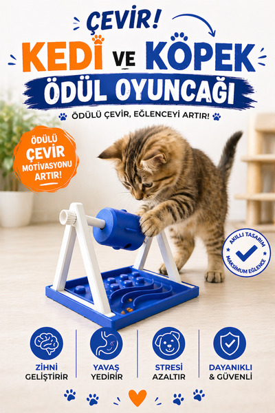 edoy Kedi ve Köpek Ödül Oyuncağı Mama Dağıtıcı Zeka Geliştirici Eğlenceli Interaktif Oyuncak Pet Oyuncağı