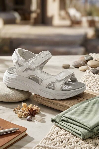 lumberjack Γυναικεία λευκά άνετα καθημερινά σανδάλια - Αθλητικά καλοκαιρινά π...