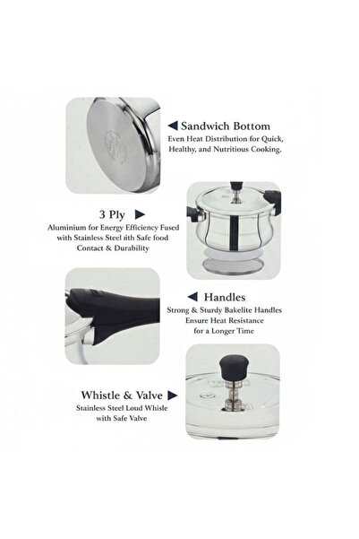 Seagull MARVEL 3L | Stainless Steel Belly Design Pressure Cooker