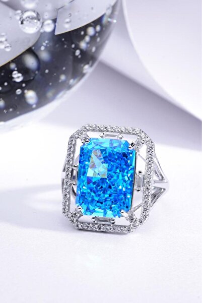 innuendo jewelery 925 Ayar Gümüş Baget Kesim Taşlı Şık Yüzük