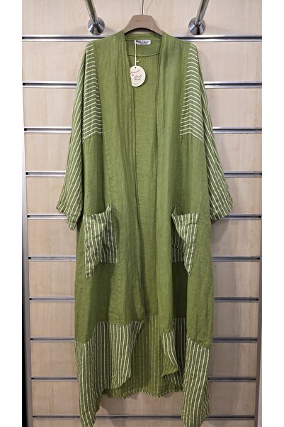 Park Moda Μακρύ λινό μπουφάν