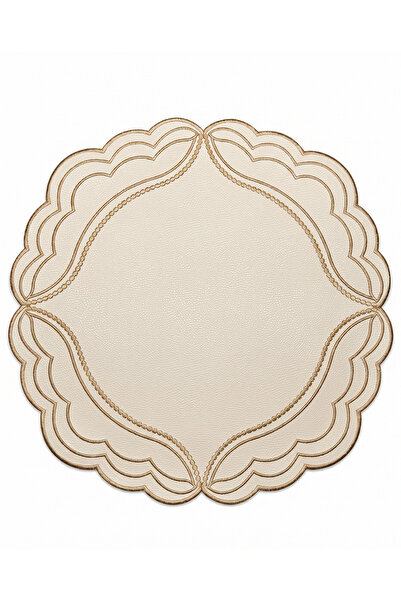 Refcrea Frame 2li Deri Amerikan Servis Krem - Gold