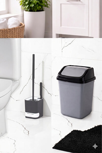Citim Favori 5 Litre Banyo Çöp Kovası ve Klozet Fırçası Duvara Yapıştırmalı