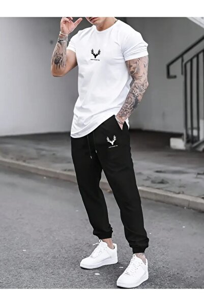 PAVRO Unisex Oversize Σετ Φόρμας με Μικτό Σχέδιο και Στάμπα, Άνετο Σετ Φόρμας...