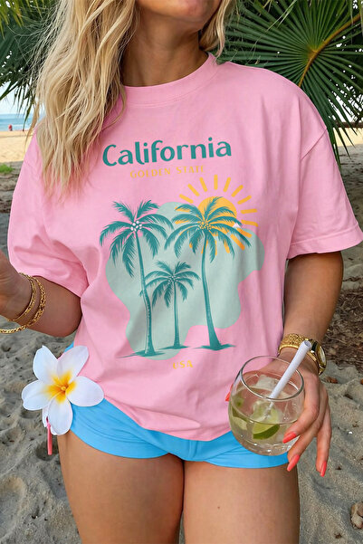 Velostra Women's California Printed Oversize Comfortable Daily Use Combed Cot...