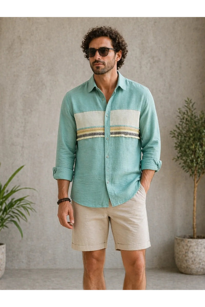 FıttingRoom Oversize Bohemian Cotton Woven Patterned Shirt