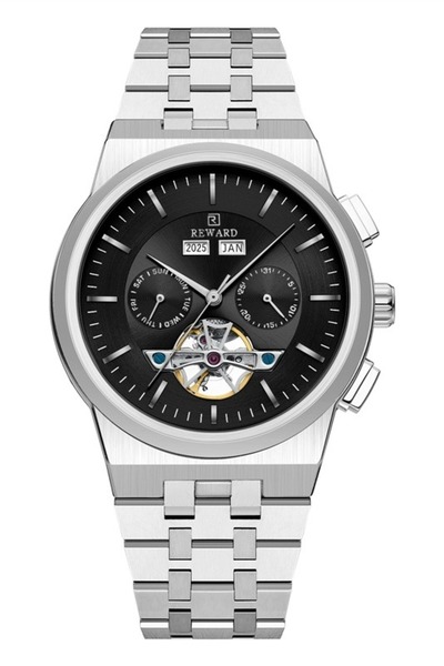 Reward Rwa147692 Open-Heart Calendar Steel Men's Wristwatch