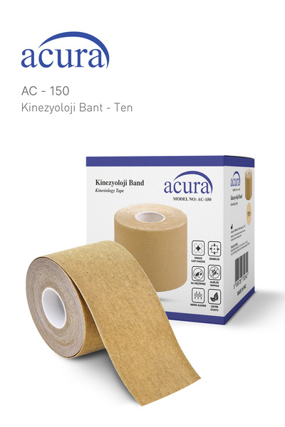 Hipoalerjenik Yüz ve Vücut Uyumlu Kinesyo Tape Ağrı Bandı - 5m x 5cm (AC-150) Ten Rengi