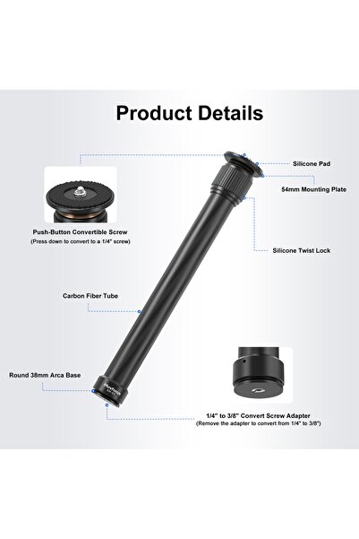 Choice1 2-Section Carbon Fiber Extension Pole Rod Stick Monopod for DJI Ronin...