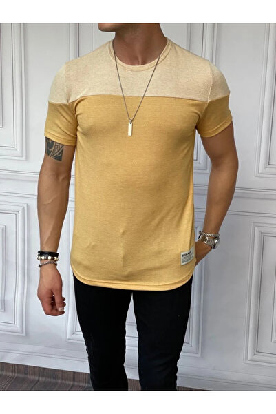 MODEFENDİ Tricou slimfit tricotat din bumbac, cu detalii în culori contrastante