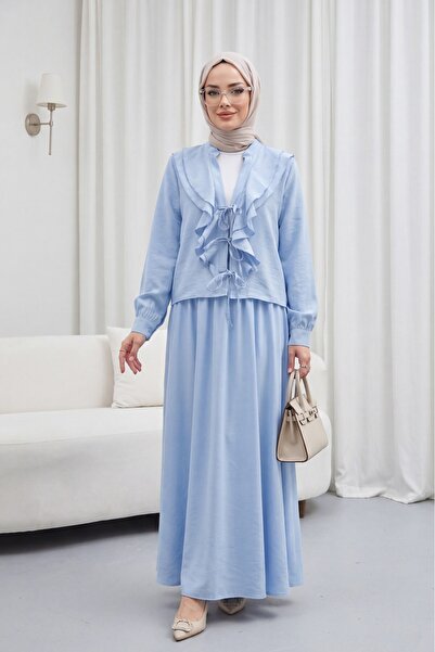 HİJABAYA Σετ Modal με δέσιμο μπροστά και λεπτομέρεια φούστας με βολάν