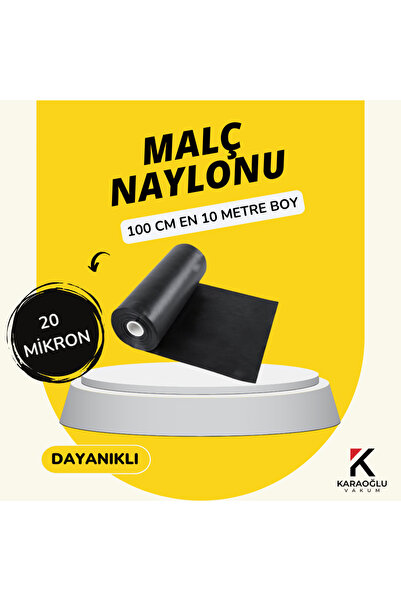KARAOĞLU VAKUM AMBALAJ Malç Naylonu 100 cm X 10 Metre Dayanıklı Kalın Siyah D...
